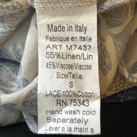 Luisa Perla x Anthropologie Size Small Lace Trimmed Linen Blend Shift Dress - Picture 7 of 7